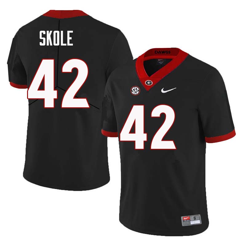 Men Georgia Bulldogs #42 Jake Skole College Football Jerseys Sale-Black - Click Image to Close
